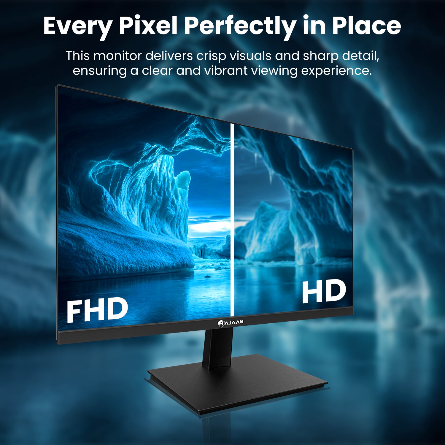 HAJAAN S2225V - 22 Inch FHD Flat Monitor - 75Hz Refresh Rate, Anti-Flicker Technology With Tilt Adjustment, for Office & Home Use, HDMI | VGA - 1Year Warranty