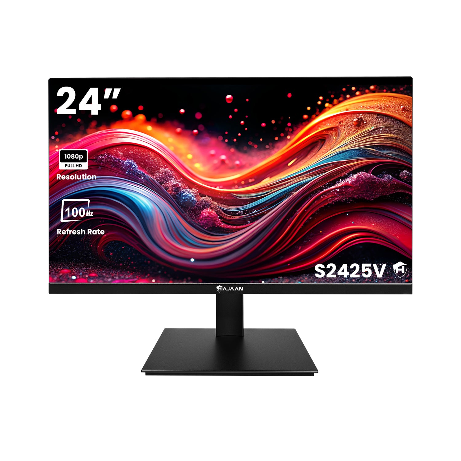 HAJAAN S2425V - 24 Inch FHD Flat Monitor - 100Hz Refresh Rate, Tilt Adjustment, VESA, HDMI / VGA - Office & Home Use