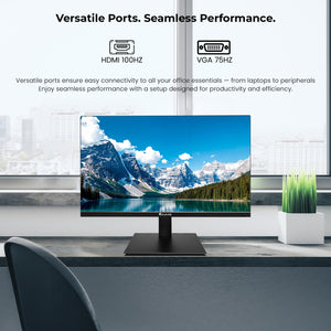 HAJAAN S2425V - 24 Inch FHD Flat Monitor - 100Hz Refresh Rate, Tilt Adjustment, VESA, HDMI / VGA - Office & Home Use