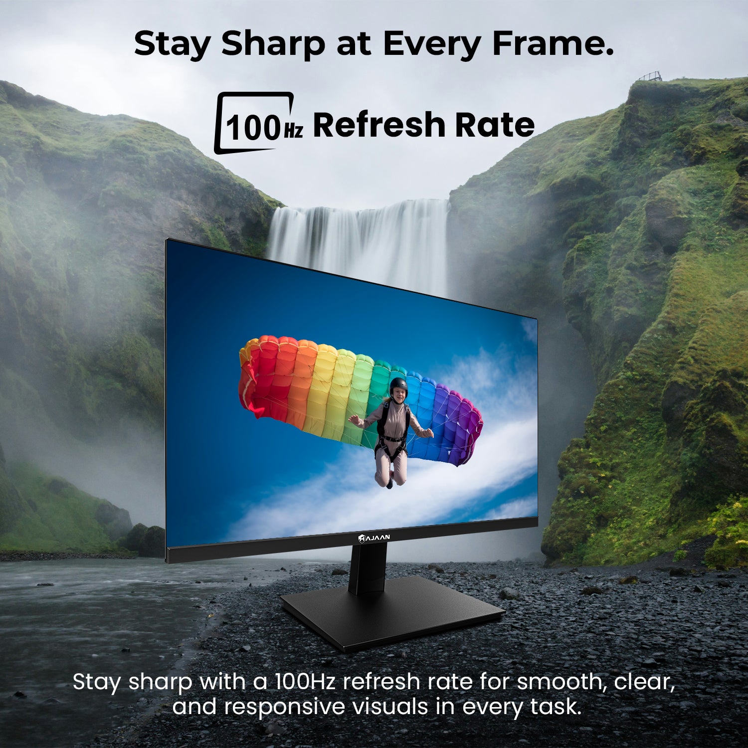HAJAAN S2425V - 24 Inch FHD Flat Monitor - 100Hz Refresh Rate, Tilt Adjustment, VESA, HDMI / VGA - Office & Home Use
