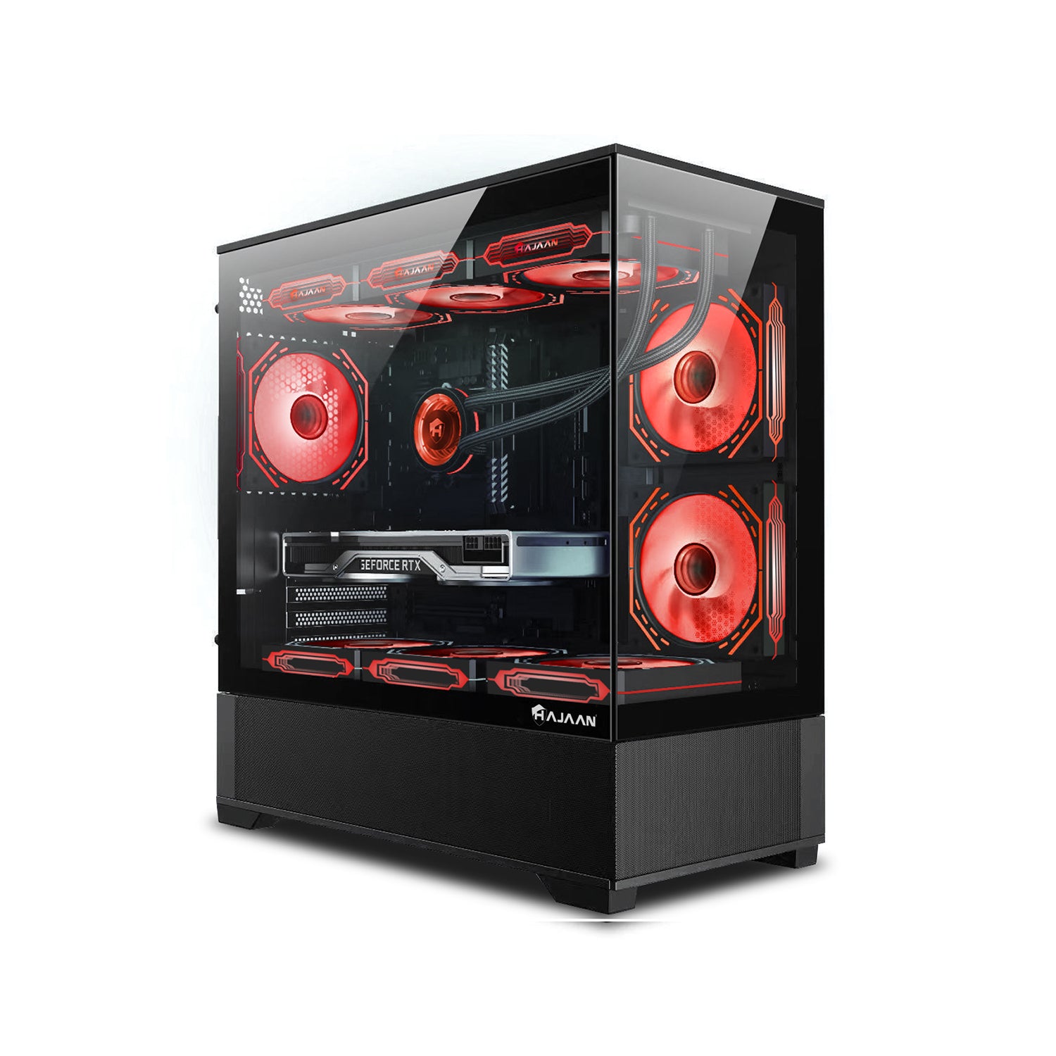 HAJAAN SuperX Windows 11 Pro Gaming PC | Liquid Cooled | GeForce RTX Series Graphics | AMD Ryzen 7 5800X | 32GB DDR4 | 1TB NVMe SSD | WiFi | Bluetooth | Mechanical Keyboard Mouse