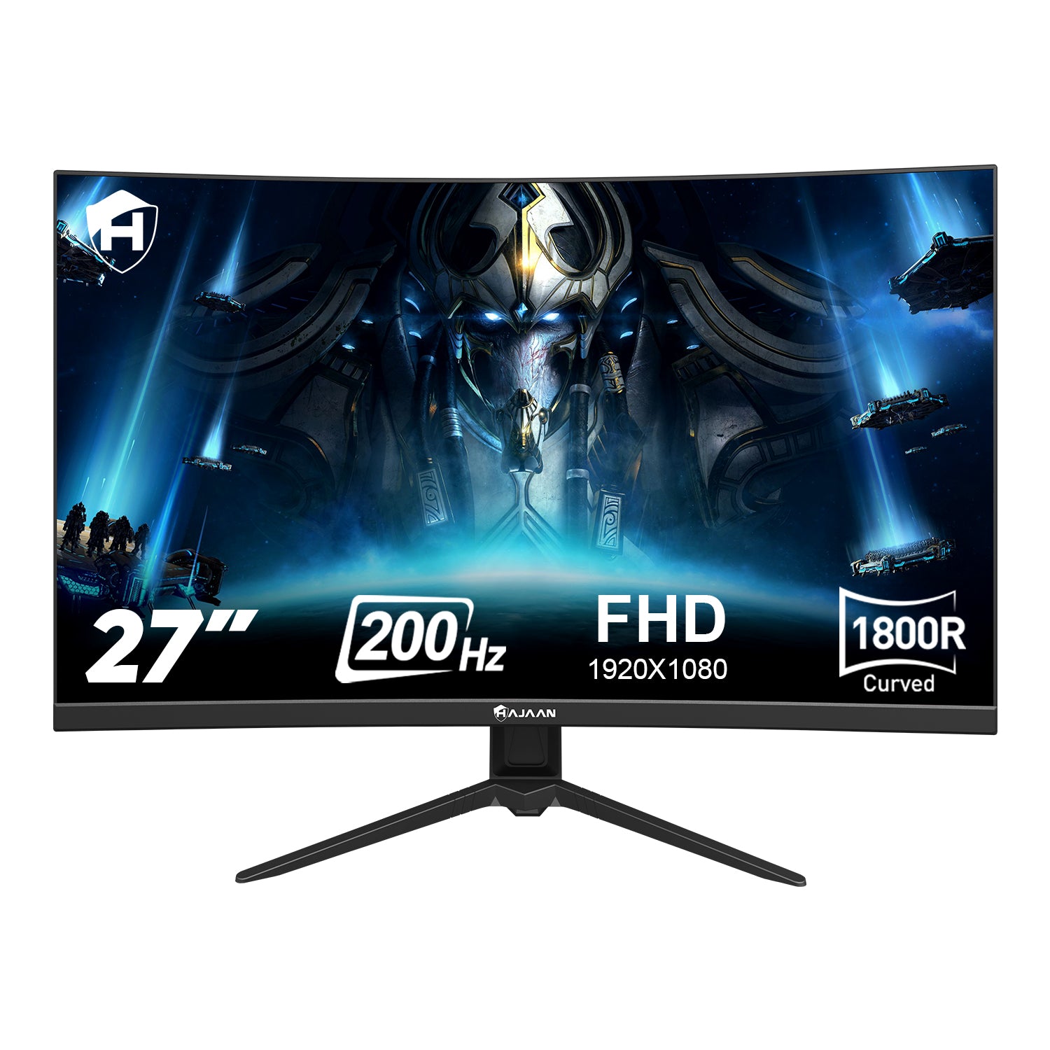 HAJAAN 27 Inch FHD Curved Gaming Monitor with RGB Backlight - 200Hz Refresh Rate | VA Panel With Wall Mount Support | HDMI, DP, USB Port - (X2725C)