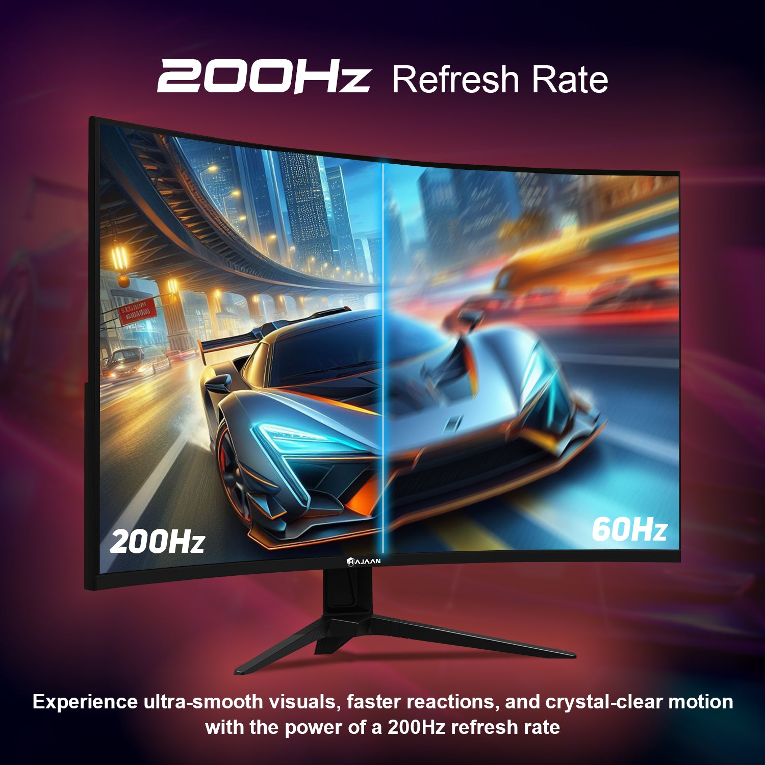 HAJAAN 27 Inch FHD Curved Gaming Monitor with RGB Backlight - 200Hz Refresh Rate | VA Panel With Wall Mount Support | HDMI, DP, USB Port - (X2725C)