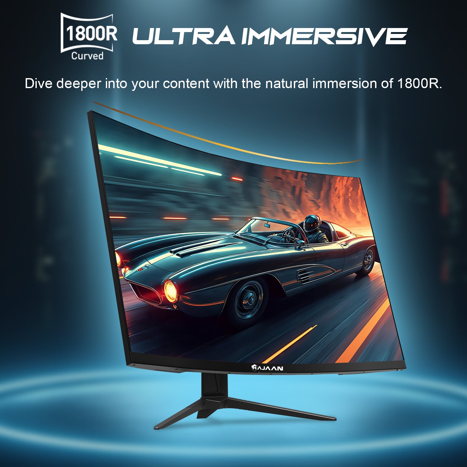 HAJAAN 27 Inch FHD Curved Gaming Monitor with RGB Backlight - 200Hz Refresh Rate | VA Panel With Wall Mount Support | HDMI, DP, USB Port - (X2725C)