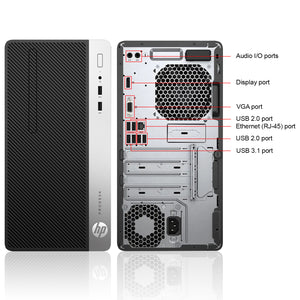 HP ProDesk 400 G4 Business Tower High Performance Desktop PC (Intel Core i5 7th Gen Processor / 16GB - 32GB DDR4 RAM / 256GB - 1TB SSD / Windows 10 Pro) Keyboard and Mouse - Refurbished