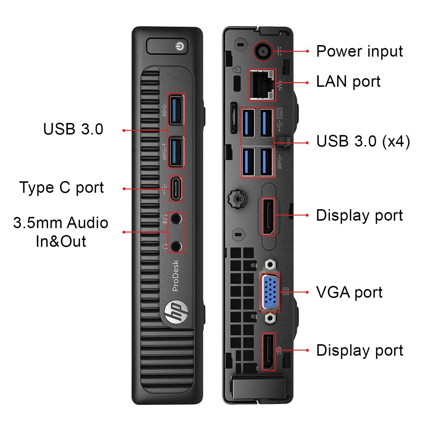 HP ProDesk 600 G2 Mini Professional Desktop Computer Tiny PC (Intel Core i3 - i5 6th Gen/ 8GB - 16GB DDR4 RAM/ 256GB - 1TB SSD/ Windows 10 Pro/ Wireless Keyboard Mouse) - Refurbished