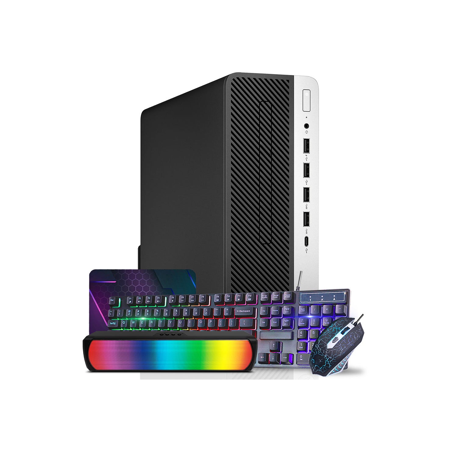 HP ProDesk 600 G4 SFF Windows 11 Pro Desktop Computer PC | Intel i5/ i7 Hexa-Core 8th Gen CPU | 16GB - 32GB DDR4 RAM | 512GB - 2TB SSD | RGB Sound Bar | HDMI | WIFI + Bluetooth - Refurbished