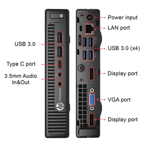 HP EliteDesk 800 G2 Mini Windows 10 Pro Business Desktop Computer Tiny PC | Intel Core i5 6500T up to 3.10 GHz Processor | 8GB - 16GB DDR4 RAM | 256GB - 1TB SSD | WIFI |Bluetooth - Refurbished