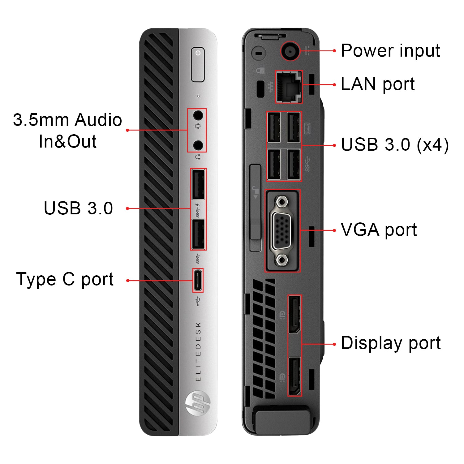 HP Computer EliteDesk 800 G3 Mini Windows 10 Pro Business Desktop Tiny PC | Intel Core i5 - 6th/ 7th Processor | 8GB - 16GB DDR4 RAM | 256GB - 1TB SSD | WIFI |Bluetooth - Refurbished