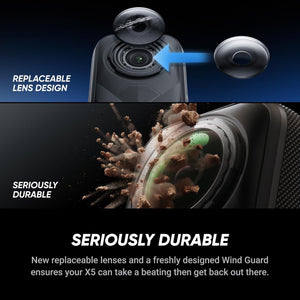 Insta360 Camera X5 Standard Bundle - Waterproof 8K 360 Action Camera, Built-in Wind Guard, Invisible Selfie Stick Effect With Replaceable Lens Guards (CINSAAHA-X501)