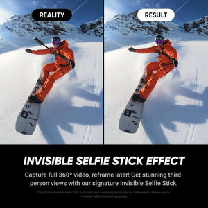 Insta360 Camera X5 Standard Bundle - Waterproof 8K 360 Action Camera, Built-in Wind Guard, Invisible Selfie Stick Effect With Replaceable Lens Guards (CINSAAHA-X501)