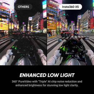 Insta360 Camera X5 Standard Bundle - Waterproof 8K 360 Action Camera, Built-in Wind Guard, Invisible Selfie Stick Effect With Replaceable Lens Guards (CINSAAHA-X501)