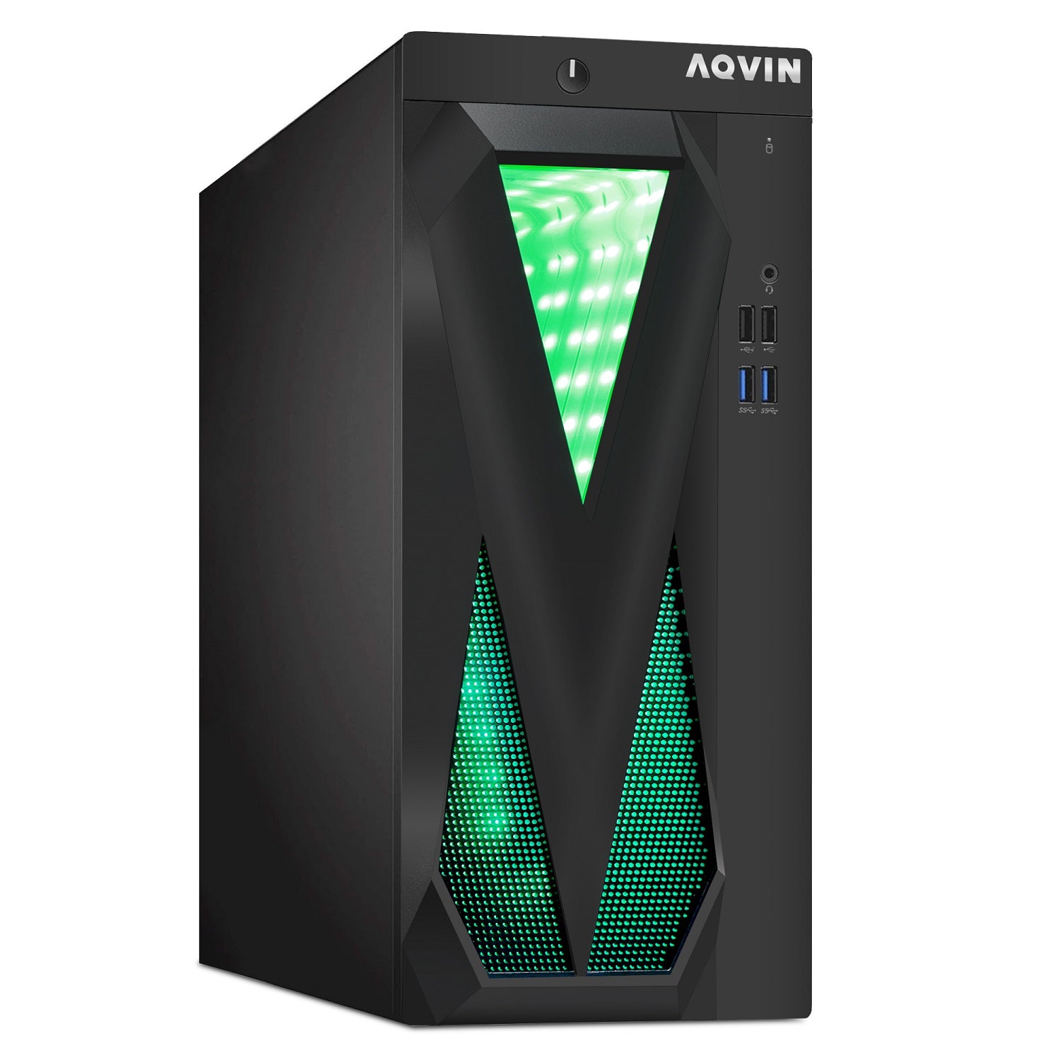 AQVIN Gaming Desktop Computer Tower PC, Intel Core i5 - i7 8th Gen CPU,  32GB DDR4 RAM, 1TB SSD Storage, RX 550/GTX1630/1050Ti/1650, Windows 11 Pro, RGB Keyboard and Mouse - Refurbished