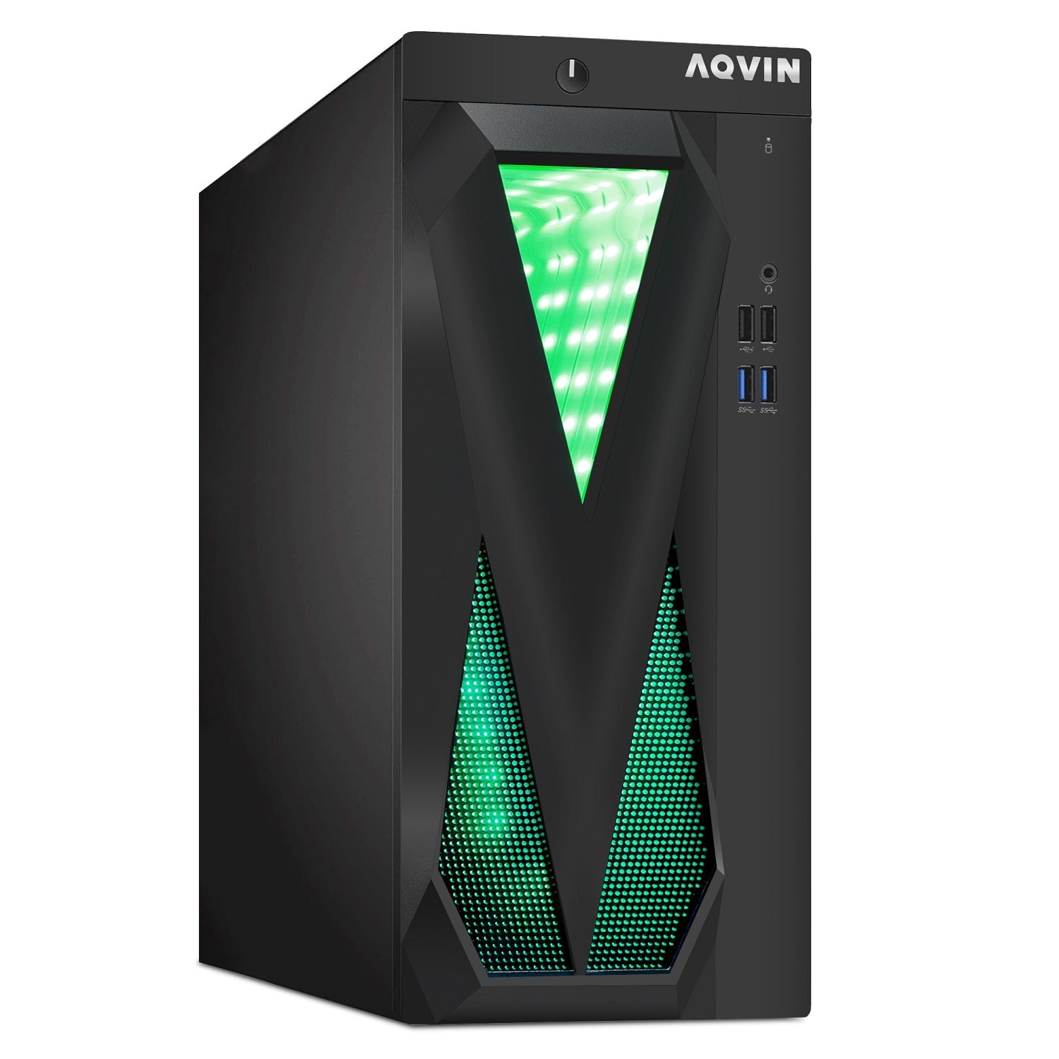 AQVIN Tower Desktop Computer Windows 11 Pro Gaming PC, 27-inch Curved Gaming Monitor, Intel Core i5 - i7 8th Gen CPU,  32GB DDR4 RAM, 1TB SSD, RX 550/GTX1630/1050Ti/1650 HDMI, WIFI - Refurbished