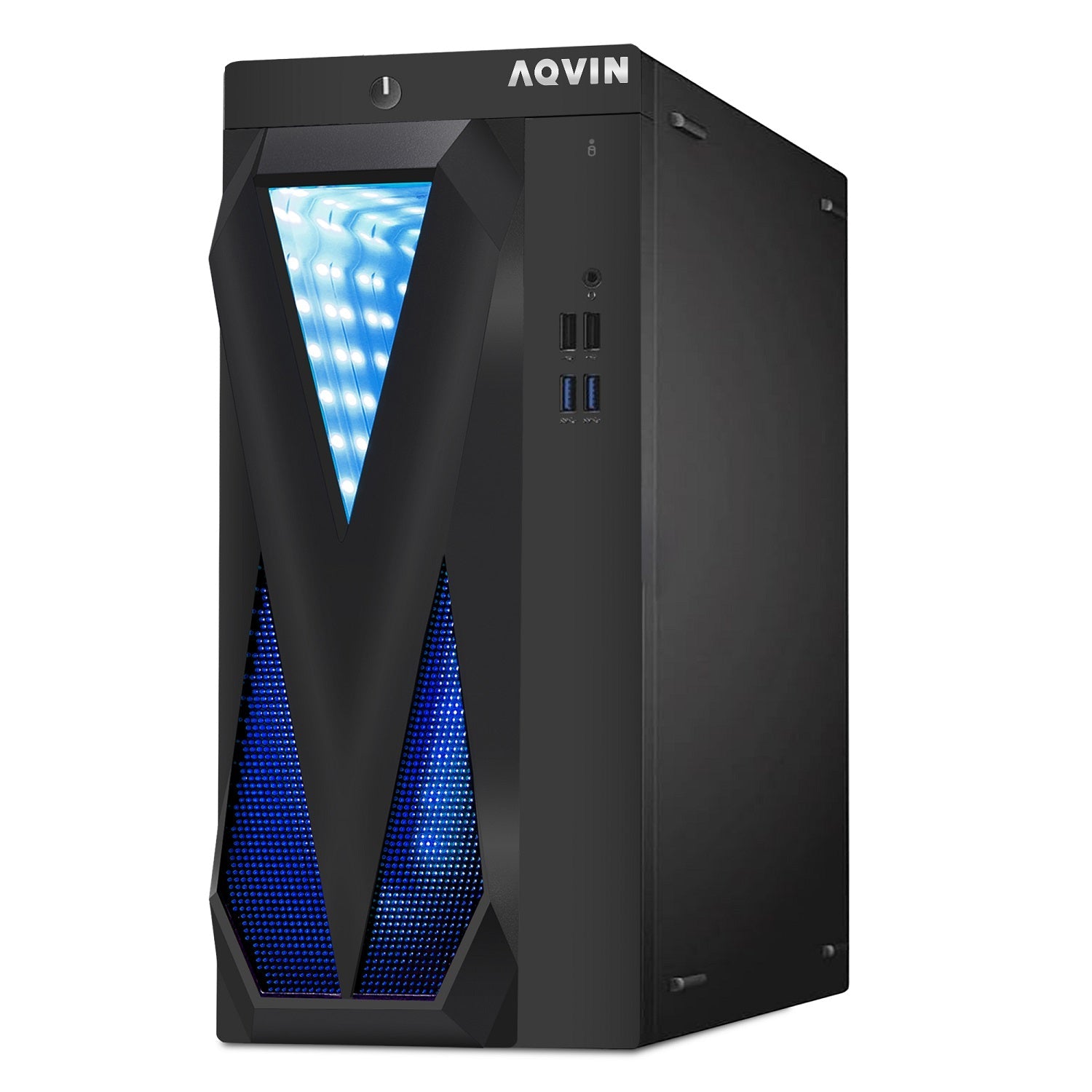 Gaming Desktop AQVIN Computer Tower PC, Intel Core i7 - 6th/ 7th CPU, 32GB DDR4 RAM, 1TB SSD Storage, RX 550/GTX1630/1050Ti/1650, Windows 10 Pro, RGB Keyboard and Mouse - Refurbished