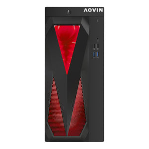 Gaming Desktop AQVIN Computer Tower PC, Intel Core i7 - 6th/ 7th CPU, 32GB DDR4 RAM, 1TB SSD Storage, RX 550/GTX1630/1050Ti/1650, Windows 10 Pro, RGB Keyboard and Mouse - Refurbished