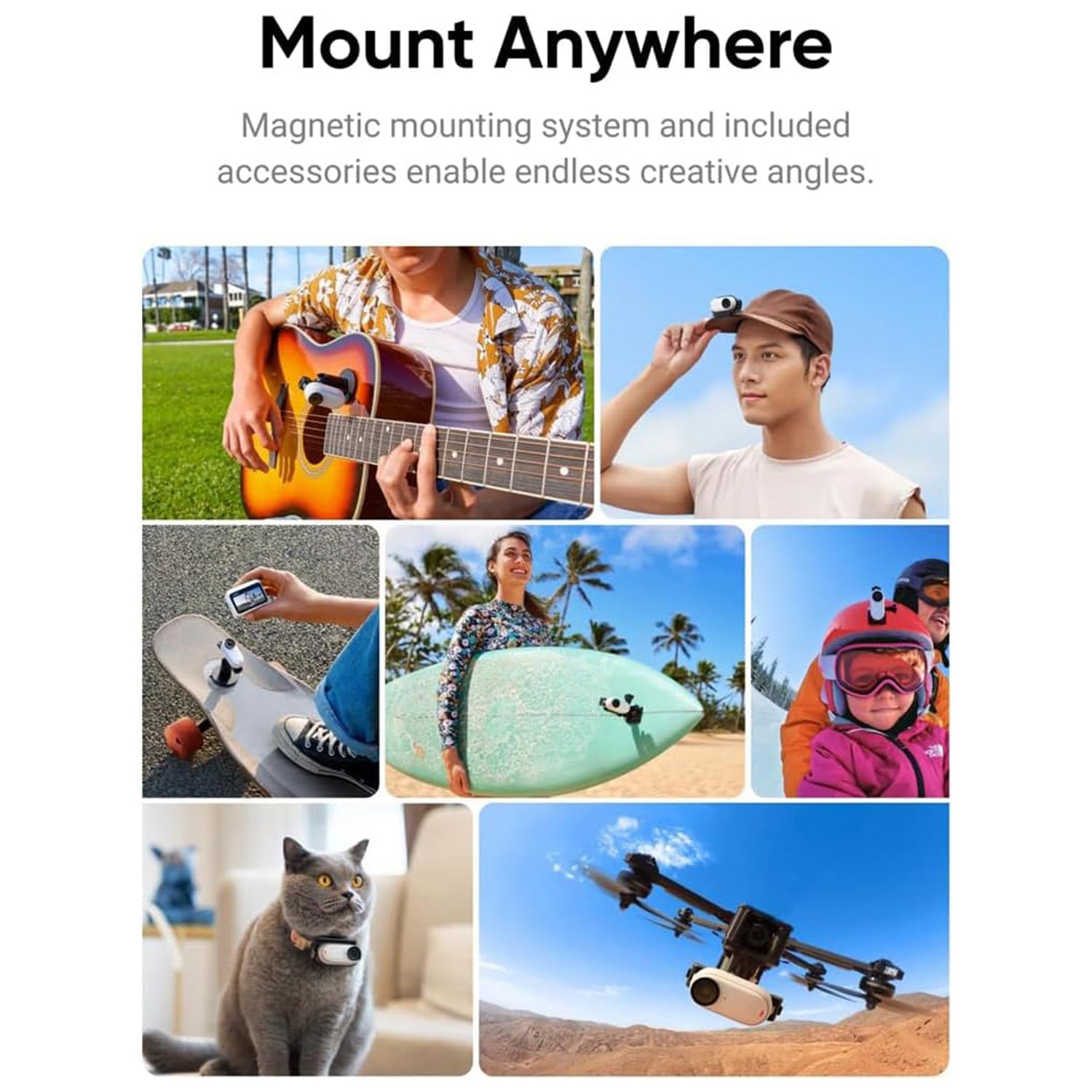 Insta360 GO 3 (Arctic White) - 64GB Storage Tiny Mighty 2.7K Action Vlogging Camera, Portable And Mount AnyWhere, IPX8 Waterproof Up to 16ft - (CINSABKA_GO301)