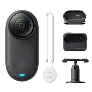 Insta360 GO 3S Standard Bundle - 64GB - 128GB Storage Tiny Mighty 4K Action Camera, Portable And Mount AnyWhere - Arctic White / Midnight Black