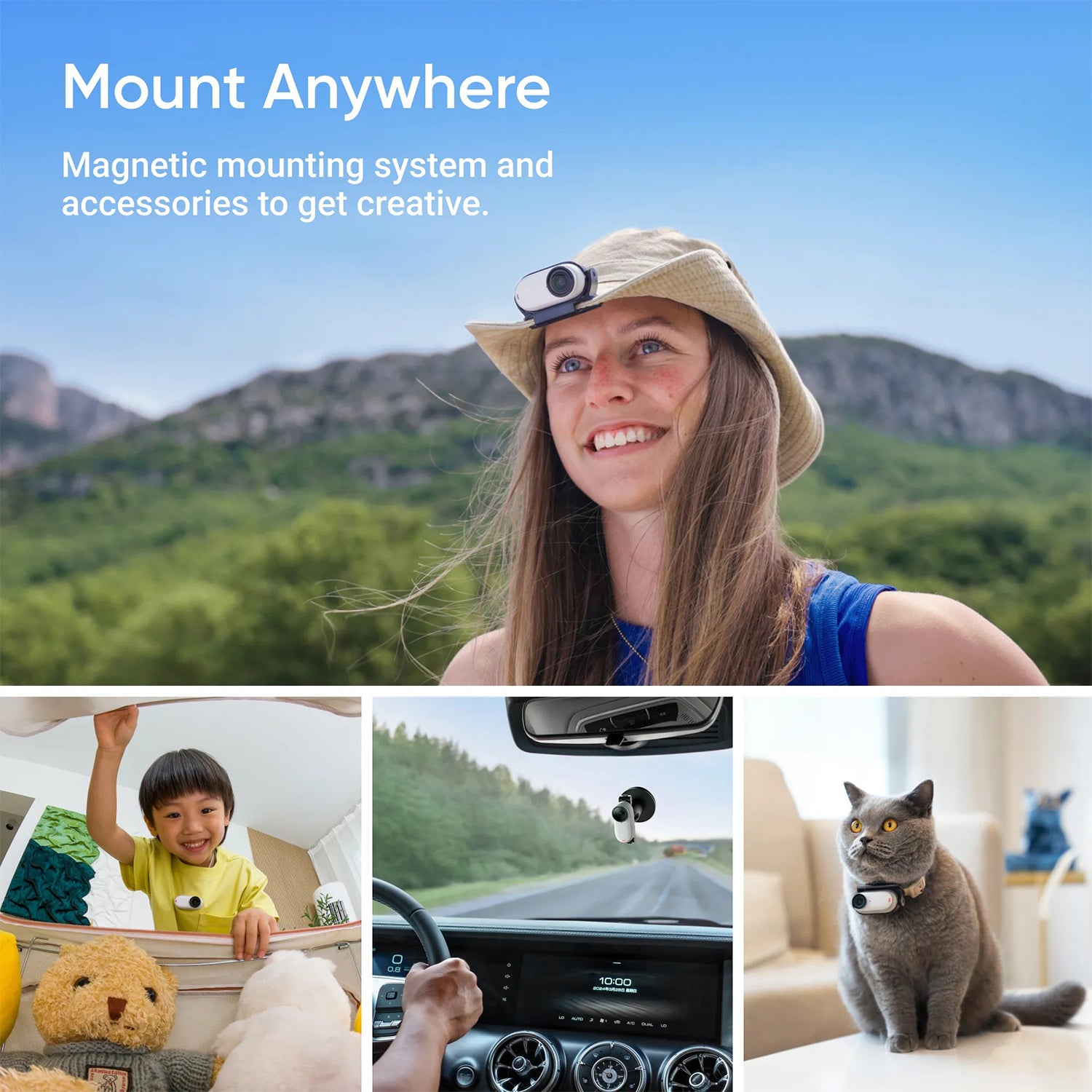 Insta360 GO 3S Standard Bundle - 64GB - 128GB Storage Tiny Mighty 4K Action Camera, Portable And Mount AnyWhere - Arctic White / Midnight Black