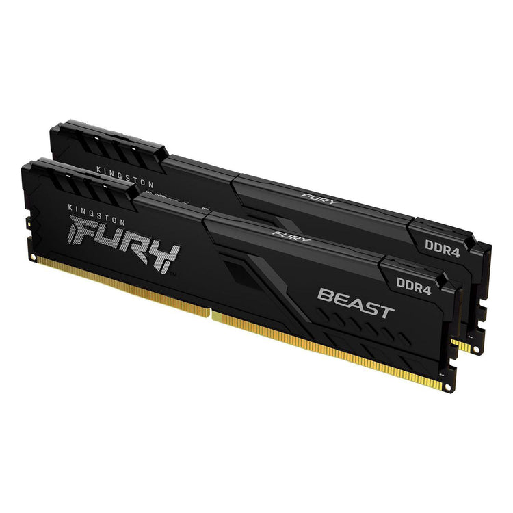 Kingston Fury Beast 16GB (8GB 1Gx 64 Bit x 2Pcs) - DDR4 Technology Desktop Memory, 3200 MHz Memory Speed, CL16 SDRAM (Synchronous DRAM) / Black - KF432C16BBK2/16