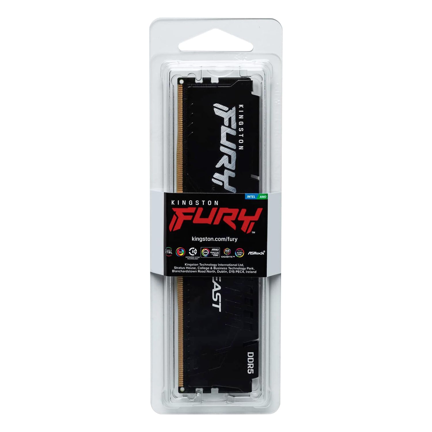 Kingston Fury Beast 8GB (1Gx 64 Bit) - DDR5 Technology Desktop Memory, 5200 MHz Memory Speed, CL40 SDRAM (Synchronous DRAM) / Black - KF552C40BB-8