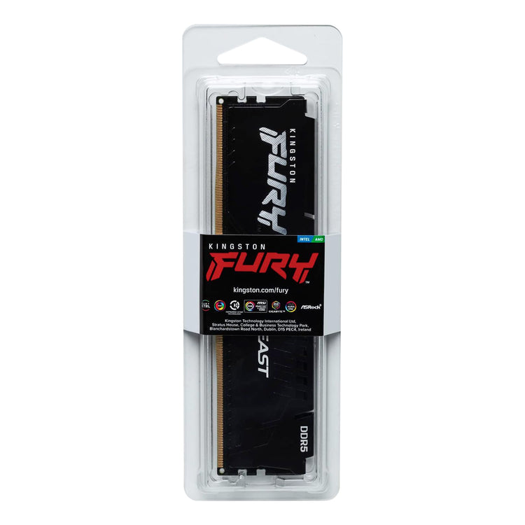 Kingston Fury Beast 8GB (1Gx 64 Bit) - DDR5 Technology Desktop Memory, 5600 MHz Memory Speed, CL40 SDRAM (Synchronous DRAM) / Black - KF556C40BB-8