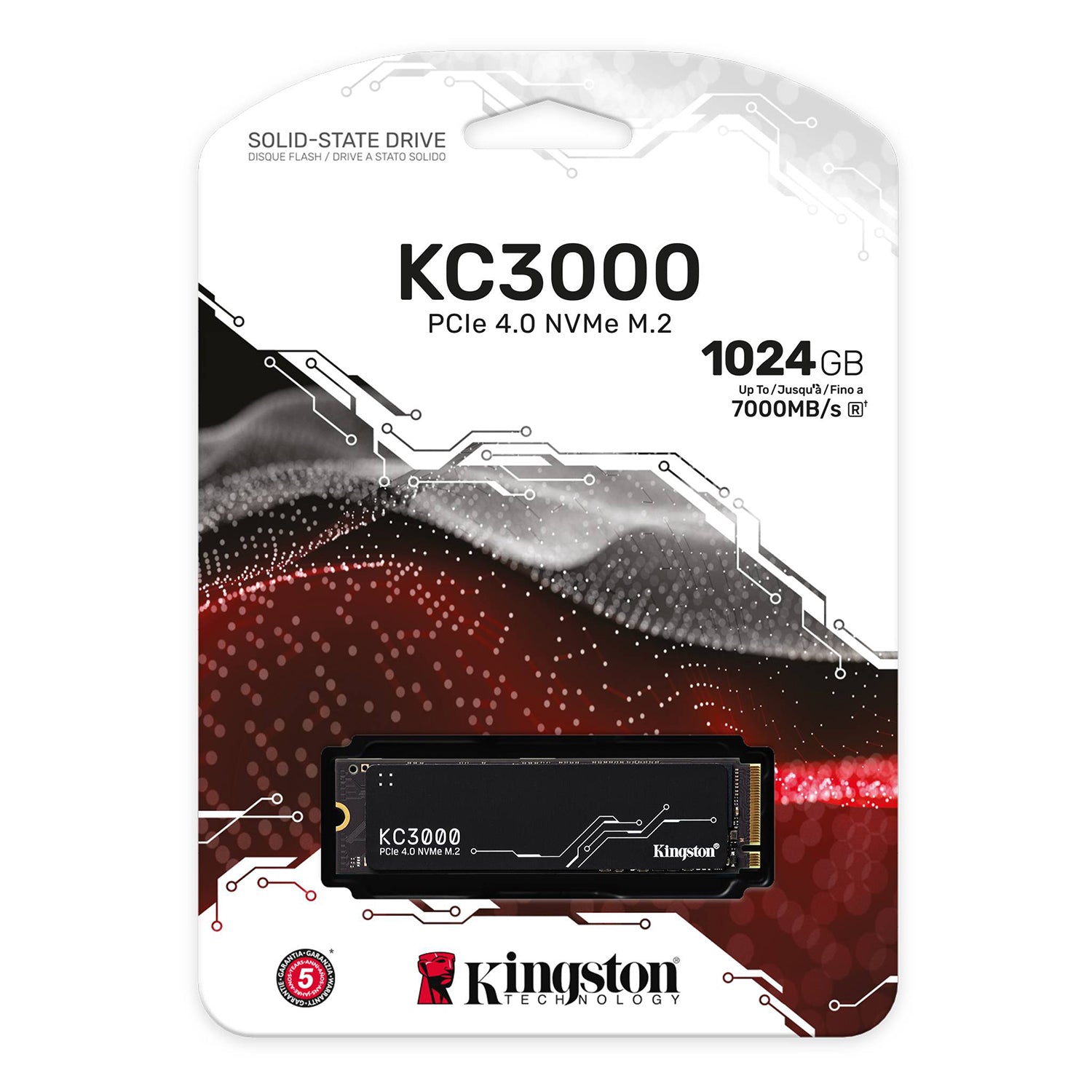 Kingston KC3000 PCIe 4.0 1024GB NVMe M.2 SSD - High-Performance Storage for Desktop and Laptop PCs, R/W Speed Up to 7000/6000 MB/s - SKC3000S/1024G