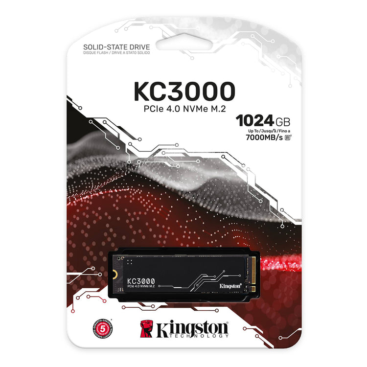 Kingston KC3000 PCIe 4.0 1024GB NVMe M.2 SSD - High-Performance Storage for Desktop and Laptop PCs, R/W Speed Up to 7000/6000 MB/s - SKC3000S/1024G