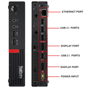 Lenovo ThinkCentre M910q Mini Desktop Computer Tiny PC | Intel Core i7 - 7th Gen Up to 3.80GHz Processor | 16GB - 32GB DDR4 RAM | 512GB - 2TB SSD | Windows 10 Pro | WIFI | Wireless Keyboard Mouse- Refurbished