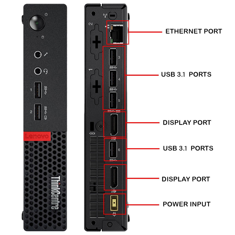 Lenovo ThinkCentre M910q Mini Desktop Computer Tiny PC | Intel Core i7 - 7th Gen Up to 3.80GHz Processor | 16GB - 32GB DDR4 RAM | 512GB - 2TB SSD | Windows 10 Pro | WIFI | Wireless Keyboard Mouse- Refurbished