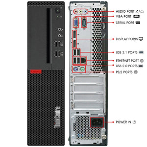 Lenovo ThinkCentre SFF Desktop PC, New 24 inch/27 inch flat Screen, Intel Core i5 - 7th Gen Processor upto 3.80 GHz, 16GB -32GB DDR4 RAM - 512GB -1TB SSD, WIFI + Bluetooth, Windows 10 Pro - Refurbished