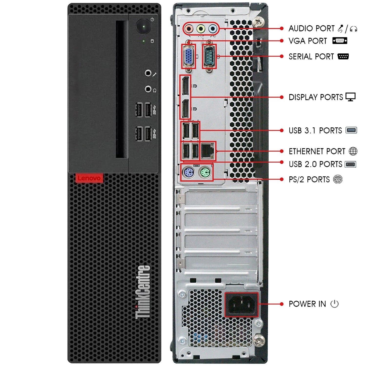 Lenovo ThinkCentre M710s SFF Desktop Computer PC | Intel Core i5 - 7th Gen Processor Up to 3.80 GHz | 16GB - 32GB DDR4 RAM | 512GB - 2TB SSD | Wireless Keyboard and Mouse | Windows 10 Pro - Refurbished