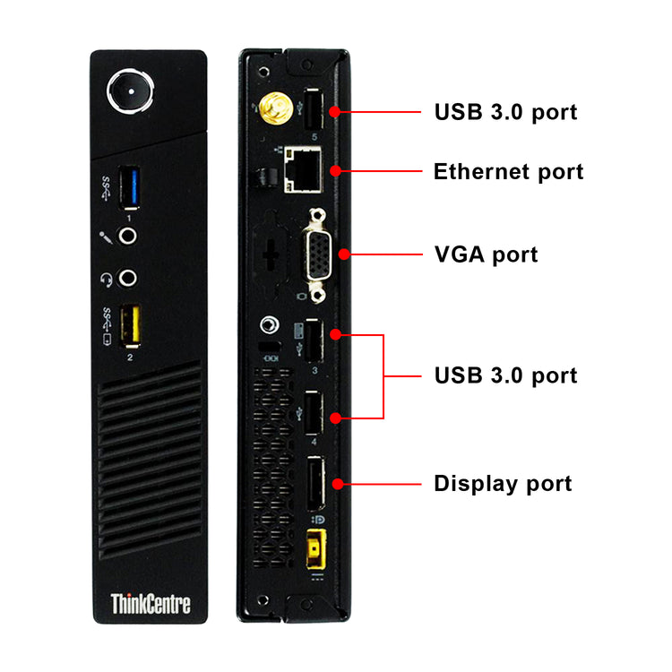 Lenovo ThinkCentre M73 Mini Windows 10 Pro Professional Desktop Computer Tiny PC | Intel Core i5 / i7 - 4th Gen Processor | 8GB - 16GB DDR3 RAM | 256GB - 1TB SSD | WIFI - Refurbished