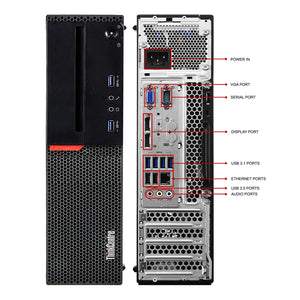 Lenovo Desktop Monitor Combo - Intel Core i7 Processor, 16GB - 32GB DDR4 RAM, 256GB - 2TB SSD, Windows 10 Pro, New 24 inch/ 27 inch Flat Screen, WIFI, Bluetooth - Refurbished