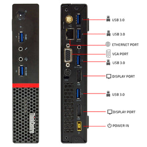 Lenovo ThinkCentre M900 Tiny Desktop Computer Micro PC | Intel Core i5 Processor | 16GB - 32GB DDR4 RAM | 512GB - 2TB SSD | Windows 10 Pro | WIFI + Bluetooth Adapter - Refurbished