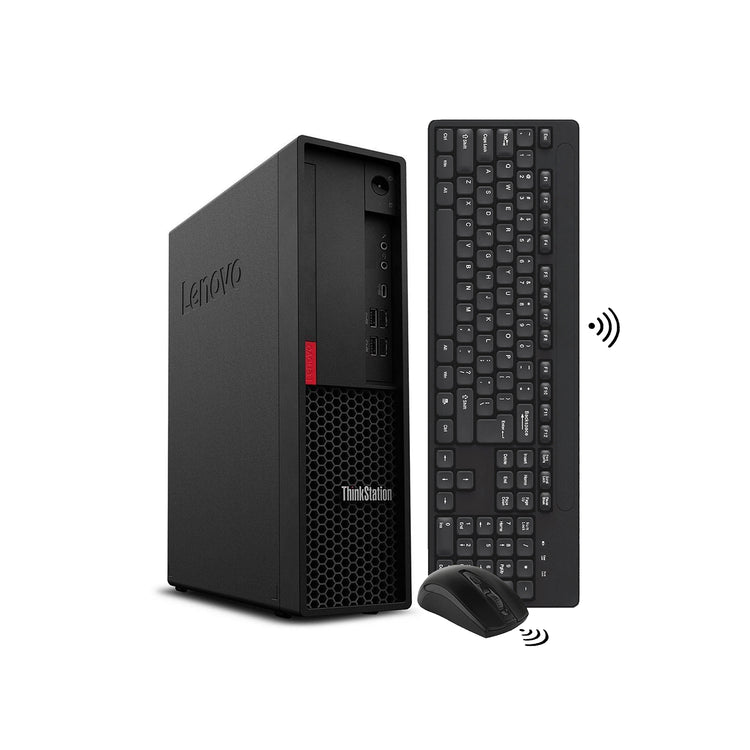 Lenovo ThinkStation P330 SFF Mini Desktop Windows 11 Pro Computer PC, Intel i7 Hexa-Core 8th Gen Processor, 16GB - 32GB DDR4 RAM, 512GB - 2TB NVMe SSD, Wireless Keyboard/ Mouse - Refurbished