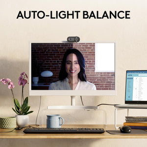 Logitech Brio 101 Full HD 1080p Webcam Made for Meetings and Works for Streaming, Works with Zoom, Microsoft Teams, Auto-light balance, Built-in Mic, Shutter - Black