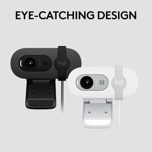 Logitech Brio 101 Full HD 1080p Webcam Made for Meetings and Works for Streaming, Works with Zoom, Microsoft Teams, Auto-light balance, Built-in Mic, Shutter - Black
