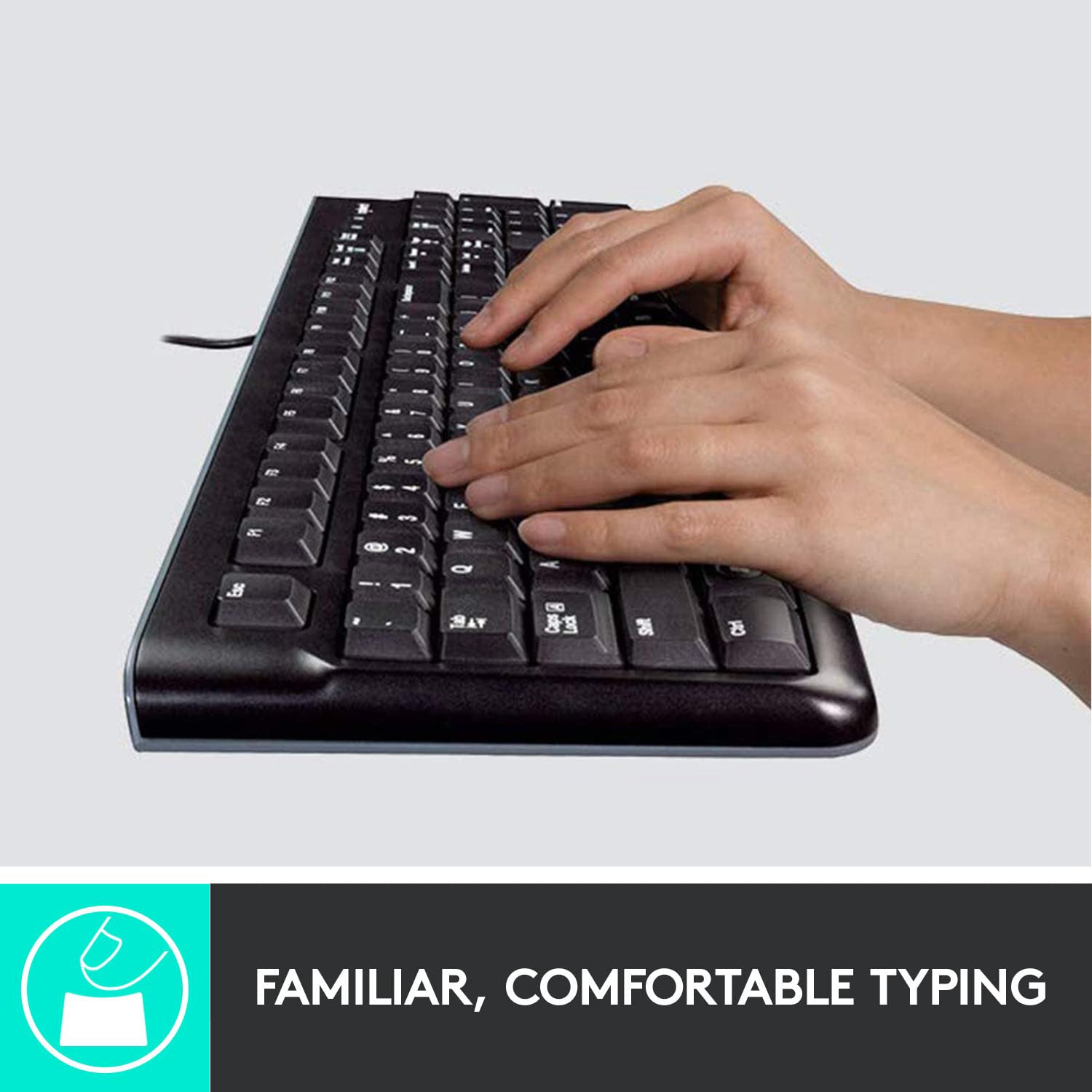 Logitech MK120 USB Keyboard and Mouse combo - Spill Resistant Design, Optical mouse, USB Plug-and-Play, Compatible with PC & Laptop (920-002565)