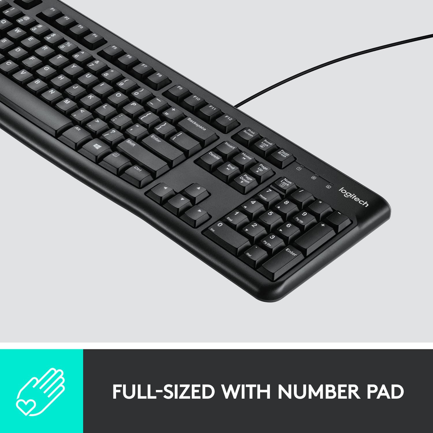 Logitech MK120 USB Keyboard and Mouse combo - Spill Resistant Design, Optical mouse, USB Plug-and-Play, Compatible with PC & Laptop (920-002565)