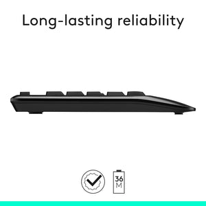 Logitech MK345 Comfort Wireless Keyboard and Mouse Combo For Windows and Chrome OS - Spill Resistant Design, 2.4GHz Wireless USB Receiver | Black - (920-006481)