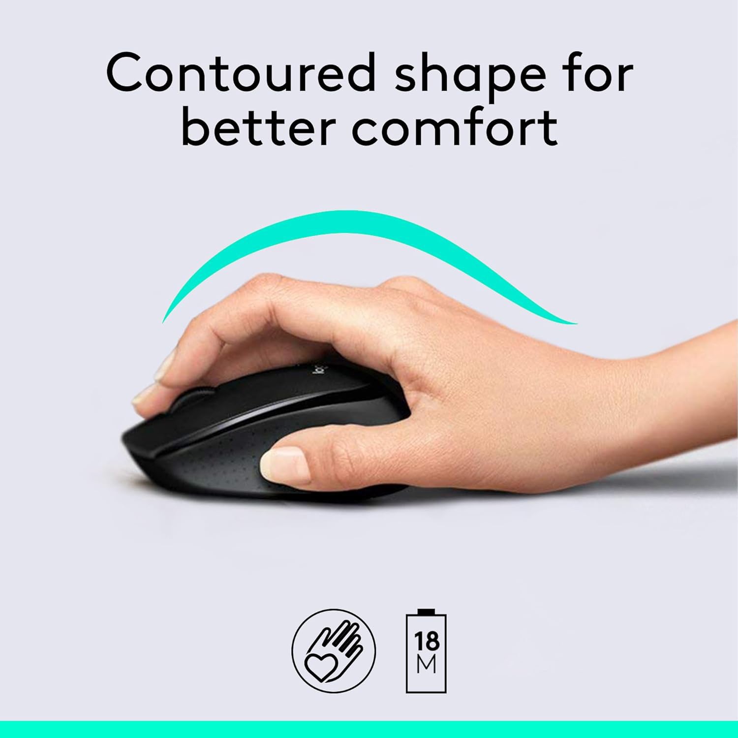 Logitech MK345 Comfort Wireless Keyboard and Mouse Combo For Windows and Chrome OS - Spill Resistant Design, 2.4GHz Wireless USB Receiver | Black - (920-006481)