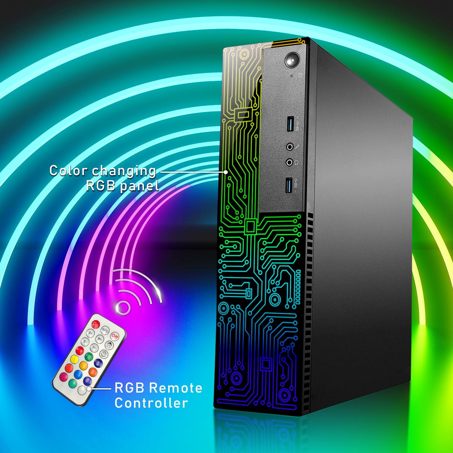 Lenovo ThinkCentre RGB SFF Desktop Computer, Intel Core i5-6500, RX 550/1030, 16GB -32GBRAM | 512GB - 2TB SSD, 4K 2-Monitor Support, Wi-Fi, Bluetooth - Windows 10 Pro - Refurbished