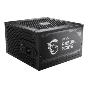 MSI MAG 850W Power Supply 80+Gold Fully Modular - Fluid Dynamic Bearing With PCle Gen 5.0 Ready - White/Black