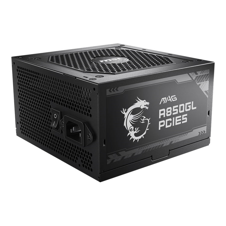 MSI MAG 850W Power Supply 80+Gold Fully Modular -  Fluid Dynamic Bearing With PCle Gen 5.0 Ready - White/Black