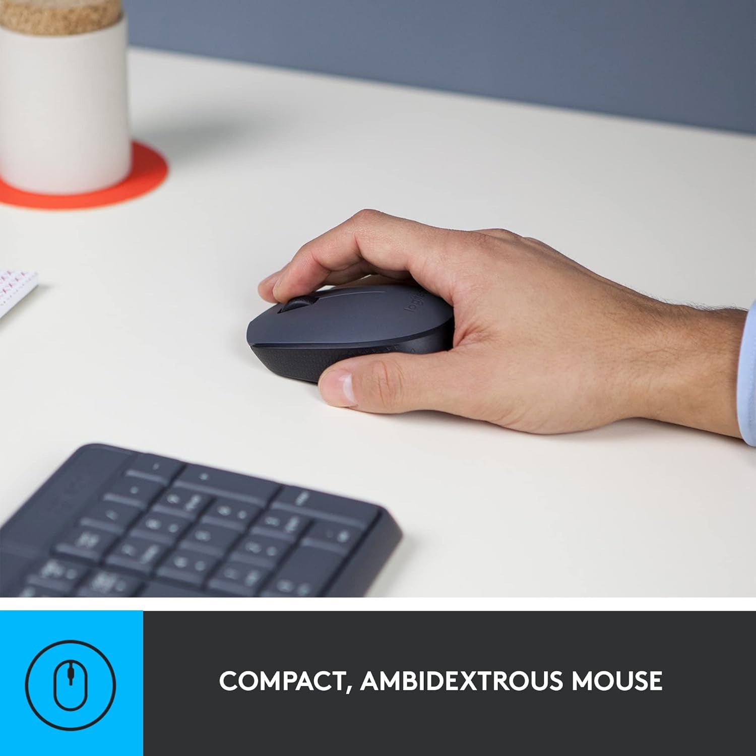 Logitech MK235 Wireless Keyboard and Mouse Combo For Windows and Chrome OS - Comfortable With Durable design, 2.4GHz Wireless USB Receiver