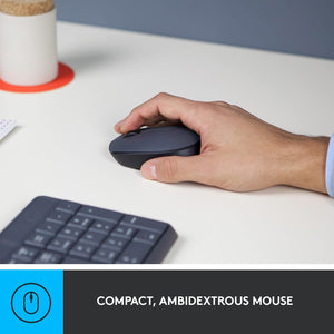 Logitech MK235 Wireless Keyboard and Mouse Combo For Windows and Chrome OS - Comfortable With Durable design, 2.4GHz Wireless USB Receiver