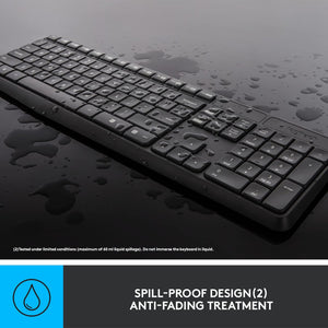Logitech MK235 Wireless Keyboard and Mouse Combo For Windows and Chrome OS - Comfortable With Durable design, 2.4GHz Wireless USB Receiver