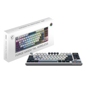 MSI FORGE GK600 TKL Wireless Sky Gaming Gear keyboard - Hot-Swappable Design with Mechanical Linear Switches (FORGEGK600B)