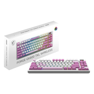 MSI FORGE GK600 TKL Wireless Violet Gaming Gear keyboard - Tenkeyless design with Mechanical Linear Switches (FORGEGK600V)